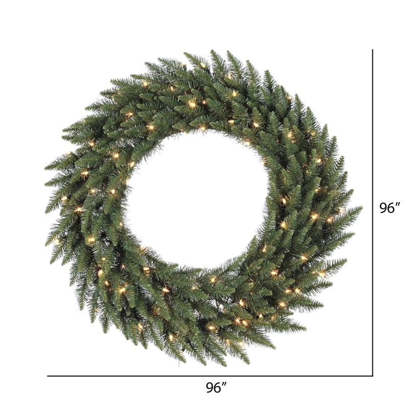 Vickerman Plastic Artificial Christmas Wreath with 1000 LED Lights in Green
