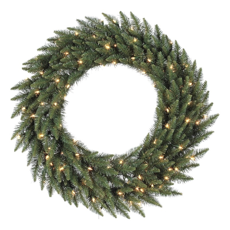 Vickerman Plastic Artificial Christmas Wreath with 1000 LED Lights in Green