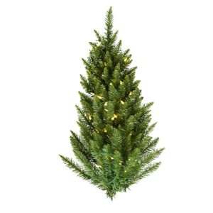 Vickerman Plastic Artificial Christmas Wall Tree with 50 LED Lights in Green