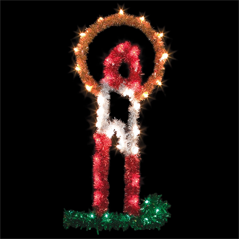 Vickerman 4' Metallic Candle with Halo w/40 LEDC7