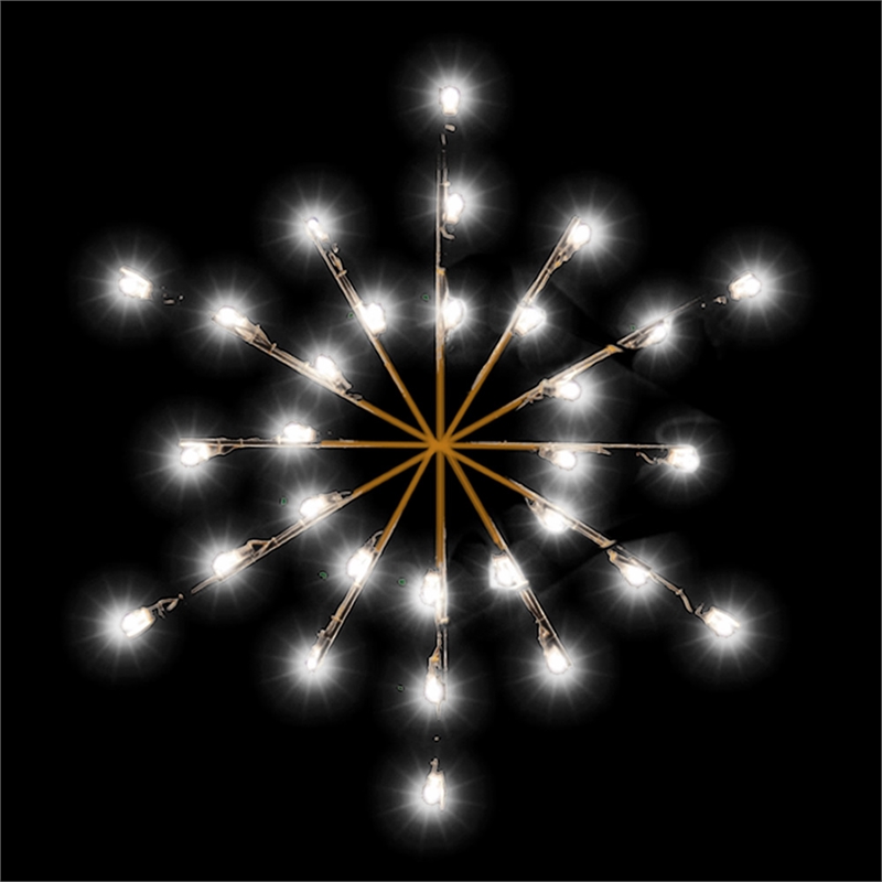 Vickerman Metal Snowburst Decoration with 30 LED Lights in Pure White