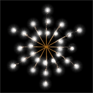 Vickerman Metal Snowburst Decoration with 30 LED Lights in Pure White