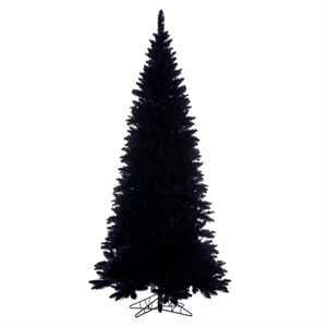 Vickerman 7.5' x 41&quot Flocked Black Fir Slim 1238T