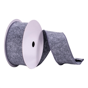 Vickerman 2.5&quotx10yd Pewter Felt Ribbon