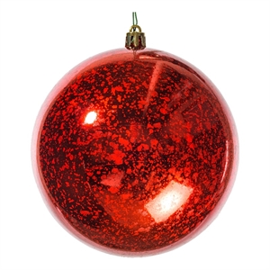 4.75&quot Red Shiny Mercury Ball 4/bag