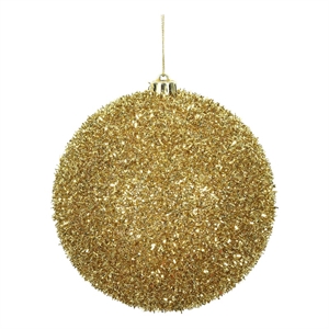 6&quot Gold Plastic Tinsel Ball 2/Bag