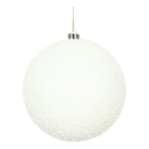 6&quot White Plastic Tinsel Ball 2/Bag