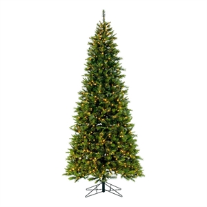 Vickerman Cashmere 9.5'x54&quot Pine Slim Christmas Tree in Green w LED 1000WW
