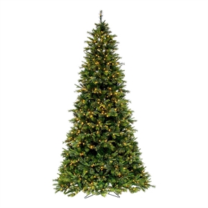 Vickerman Cashmere 9.5'x67&quot Pine Faux Christmas Tree in Green with LED 1150WW