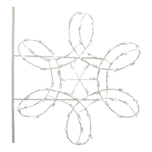 Vickerman 4.5' Double Spiral Snowflake Pole Decoration w66 C7 LEDs in White