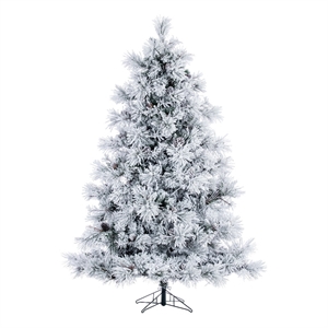 Vickerman Flocked Mountain 5.5' x 52&quot Pine Christmas Tree in Multi-Color