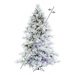 Vickerman Flocked Mountain 7.5' x 64&quot Pine Christmas Tree in Multi-Color