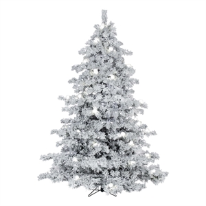 Vickerman 4.5' x 44&quot Alaskan Flocked Christmas Tree in Multi-Color w 300WW