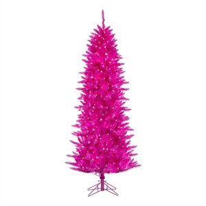Vickerman 10'x50&quot Faux Christmas Tree in Hot Pink with 1000Pink