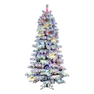 Vickerman Flocked Slim 10'x64&quot Alaskan Faux Christmas Tree in White 70G40