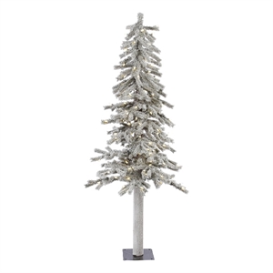 Vickerman 5' x 27&quot Flocked Alpine Christmas Tree in Multi-Color w LED 150WW