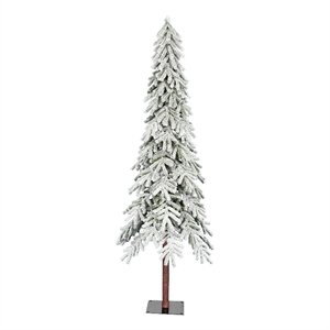 Vickerman 7' x 42&quot Flocked Alpine Faux Christmas Tree in Multi-Color