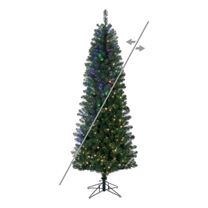 Vickerman Salem Pencil 5.5'x28&quot Pine Faux Christmas Tree in Green