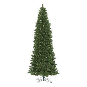 Vickerman 12' x 55&quot Oregon Fir Slim Christmas Tree in Green w WA LED 1400WW