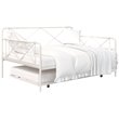 RealRooms Ally Metal Farmhouse Daybed with Trundle Full in White