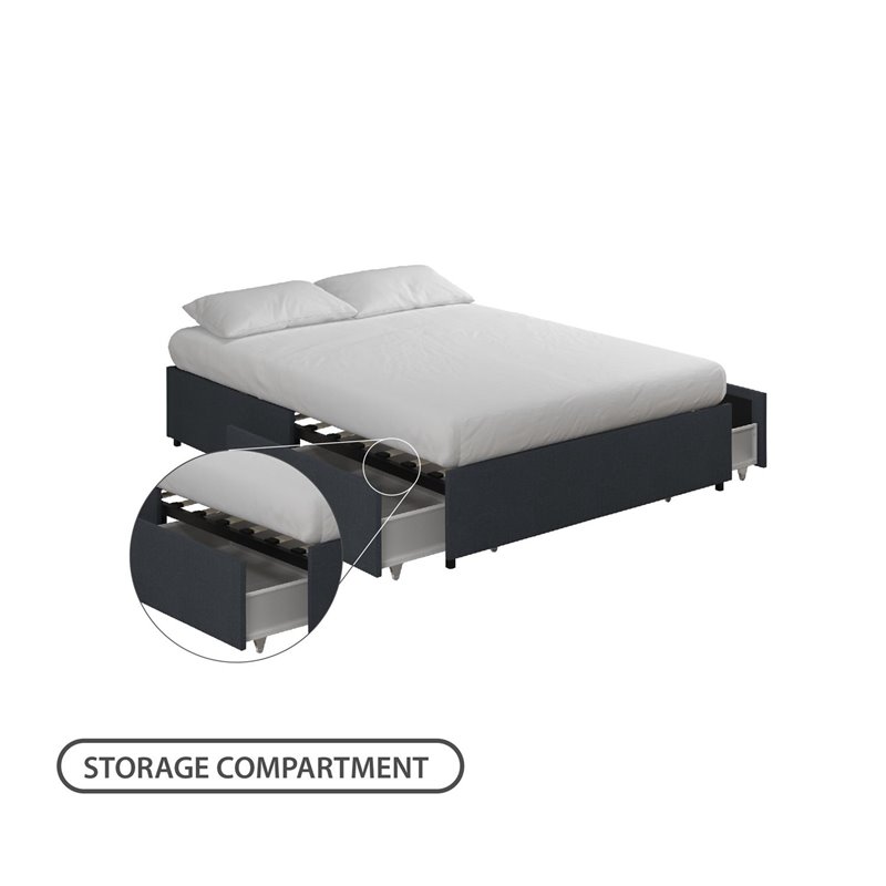 RealRooms Alden Platform Bed with Storage Drawers Full ...
