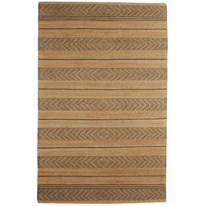8' x 10' tan and gray bohemian striped area rug