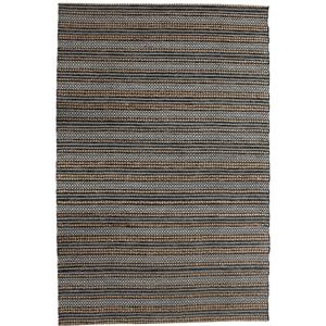 5' x 8' black and tan decorative striped area rug