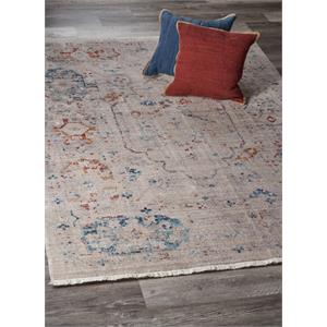 5' x 8' ivory distressed floral area rug