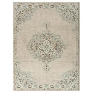 8' x 10' ivory distressed floral area rug