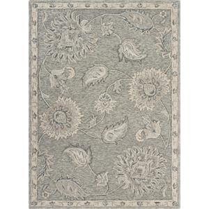 5' x 7' light gray floral area rug