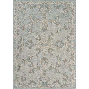 5' x 7' blue and cream filigree area rug