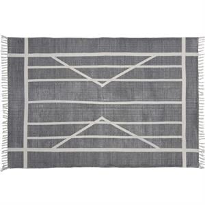 4' x 6' gray and cream geometric area rug