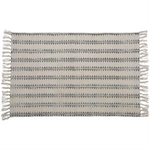 2' x 3' gray and cream sawlike stripes scatter rug