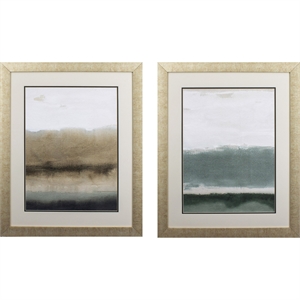 set of two abstract foggy sky wall art