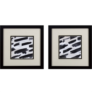 set of two black and grey abstract watercolor wall art