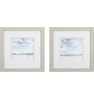 set of two landscape abstract watercolor wall art