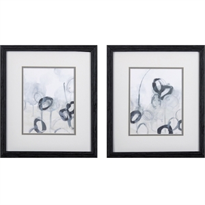 set of two grey abstract watercolor wall art