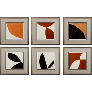 set of six abstract tribal patterns wall art