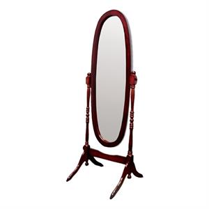 'homeroots 'classic cherry finish cheval standing oval mirror