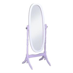 'homeroots 'pretty pastel purple and white cheval standing oval mirror