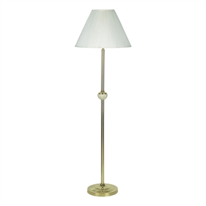 homeroots 'gold and white floor lamp with ceramic accent