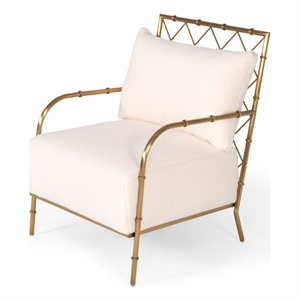 homeroots 'stylish white and gold velvet a frame accent chair