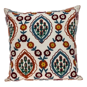 homeroots 'floral embroidered multicolor decorative pillow