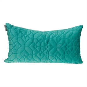 homeroots 'aqua quilted velvet geo lumbar decorative pillow