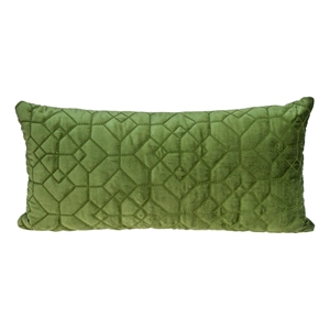 homeroots 'olive quilted velvet geo lumbar decorative pillow