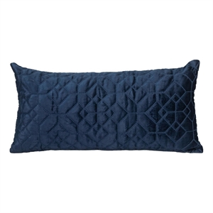 homeroots 'navy quilted velvet geo lumbar decorative pillow