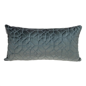 homeroots 'charcoal quilted velvet geo lumbar decorative pillow