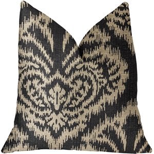 plutus floral fantasy luxury throw pillow in black and beige