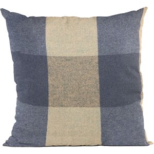 plutus squares plaid luxury throw pillow in blue