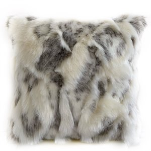 plutus ivory rabbit fur animal faux fur luxury throw pillow in ivory